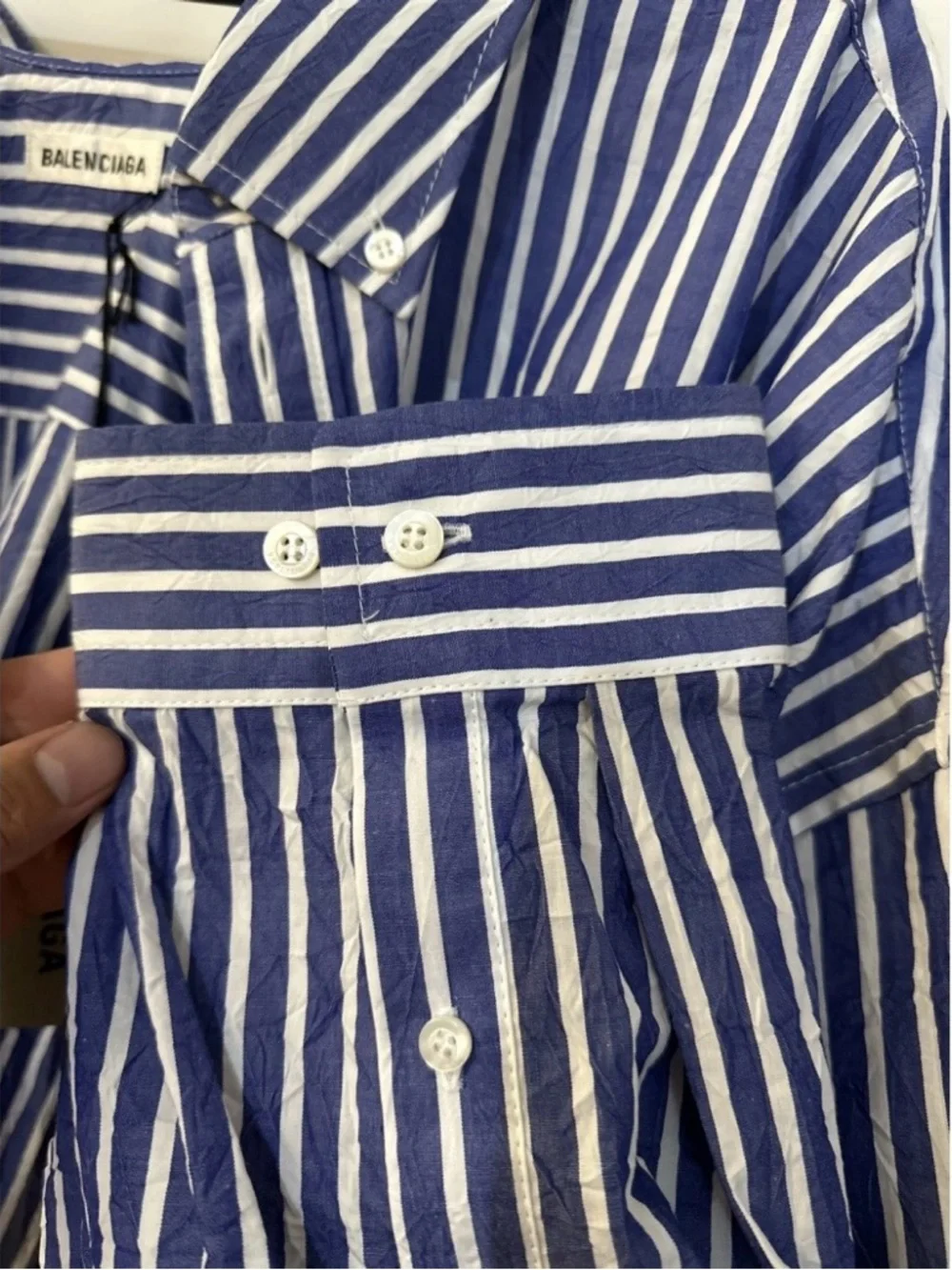 NWT Balenciaga Unisex Oversized Stripped Poplin Shirt Runway Size 3 $1,350 Auth - Picture 11 of 12